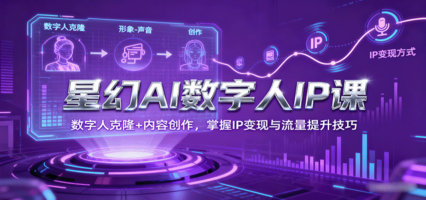 星幻AI数字人IP课，数字人克隆+内容创作，掌握IP变现与流量提升技巧-网创项目总站