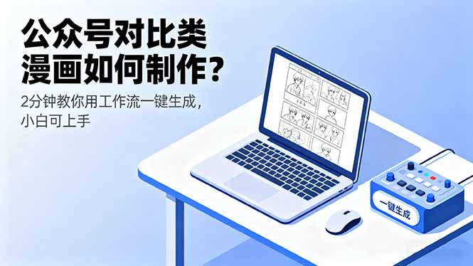 公众号对比类漫画如何制作？2分钟教你用工作流一键生成，小白可上手-网创项目总站