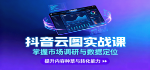 抖音云图实战，掌握市场调研与数据定位，提升内容种草与转化能力-网创项目总站