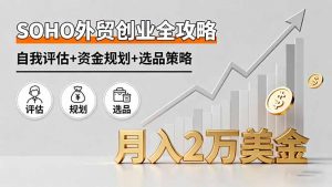 SOHO外贸创业全攻略，自我评估+资金规划+选品策略，月入2万美金-网创项目总站