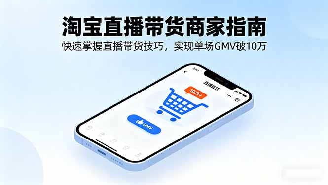 淘宝直播带货商家指南，快速掌握直播带货技巧，实现单场GMV破10万-网创项目总站