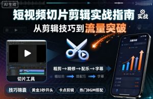 短视频切片剪辑实战指南,从剪辑技巧到流量突破-网创项目总站