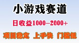 最新小游戏赛道，日收益1k-2k+，项目稳定上手快门槛低，在家就可以自己创业【揭秘】-网创项目总站