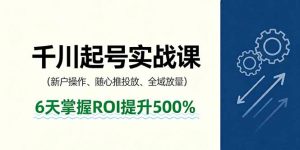 抖音千川起号实战课，新户操作,随心推投放,全域放量，6天掌握ROI提升500%-网创项目总站