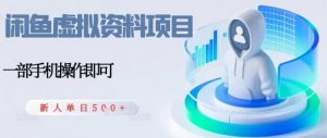 闲鱼虚拟资料项目，每天一小时，新人日入5张-网创项目总站