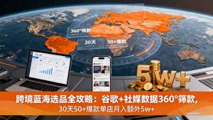 跨境蓝海选品全攻略：谷歌+社媒数据360°筛款,30天50+爆款单店月入额外5w+-网创项目总站