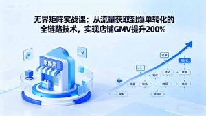 无界矩阵实战课：从流量获取到爆单转化的全链路技术，实现店铺GMV提升200%-网创项目总站
