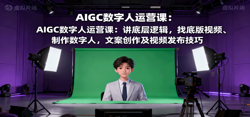 AIGC数字人运营课：讲底层逻辑，找底版视频、制作数字人，文案创作及视频发布技巧-网创项目总站