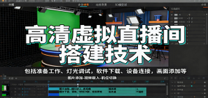高清虚拟直播间搭建技术，包括准备工作、灯光调试，软件下载、设备连接，画面添加等-网创项目总站