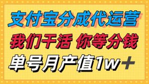 十月最强捡钱项目，支付宝分成代运营，我们干活，你等着分钱！单号月产…-网创项目总站