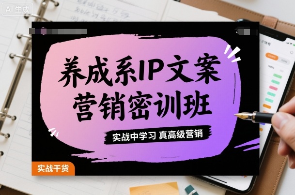 养成系IP文案营销密训班，实战中学习真高级营销-网创项目总站