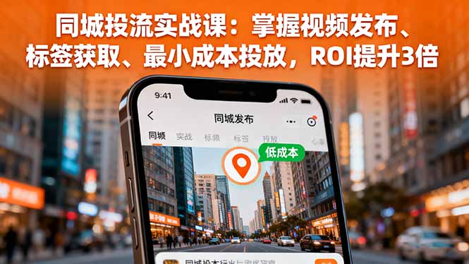 同城投流实战课：掌握视频发布、标签获取、最小成本投放，ROI提升3倍-网创项目总站