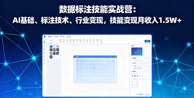 数据标注技能实战营：AI基础、标注技术、行业变现，技能变现月收入1.5W+-网创项目总站