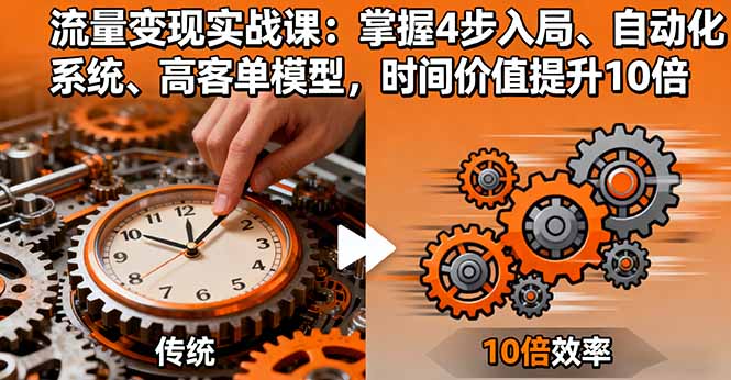 流量变现实战课：掌握4步入局、自动化系统、高客单模型，时间价值提升10倍-网创项目总站