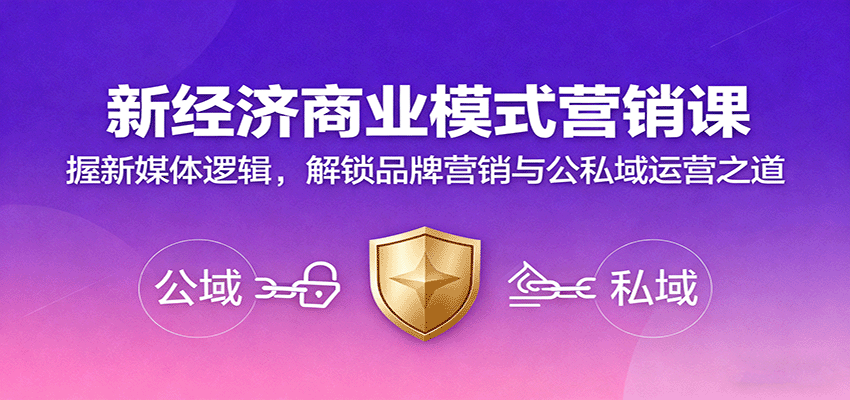 新经济商业模式营销课，握新媒体逻辑，解锁品牌营销与公私域运营之道-网创项目总站