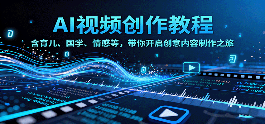 AI视频创富课，含育儿、国学、情感等，带你开启创意内容制作之旅-网创项目总站
