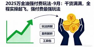2025万金油强付费玩法-9月：干货满满，全程实操起飞，强付费最强玩法-网创项目总站