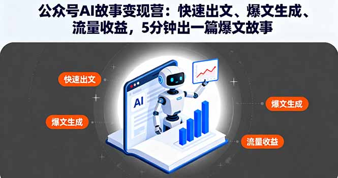 公众号AI故事变现营：快速出文、爆文生成、流量收益，5分钟出一篇爆文故事-网创项目总站