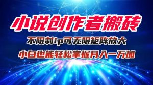 小说创作者搬砖玩法，不限制IP简单无脑 可矩阵无限放大小白也能实现轻…-网创项目总站