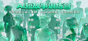 AI短故事训练营：写作搭配人设、素材、Prompt内容，高效创作变现-网创项目总站