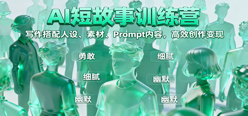 AI短故事训练营：写作搭配人设、素材、Prompt内容，高效创作变现-网创项目总站