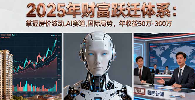 2025年财富跃迁体系：掌握房价波动,AI赛道,国际局势，年收益50万-300万-网创项目总站