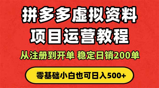 拼多多开店运营课程： 蓝海变现玩法，轻松实现睡后收入 零基础小白也可…-网创项目总站