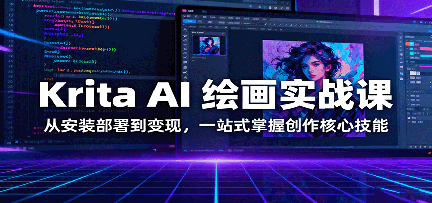 Krita AI 绘画实战课：从安装部署到变现，一站式掌握创作核心技能-网创项目总站