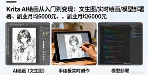 Krita AI绘画从入门到变现：文生图/实时绘画/模型部署，副业月均6000元-网创项目总站