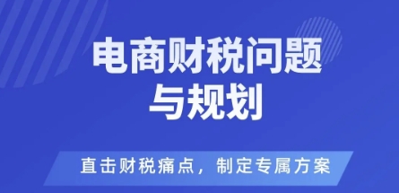 电商企业财税风险与规避，直击财税痛点，制定专属方案-网创项目总站