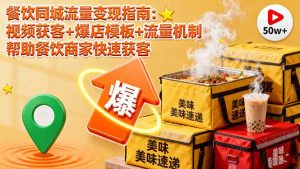 餐饮同城流量变现指南：视频获客+爆店模板+流量机制 帮助餐饮商家快速获客-网创项目总站