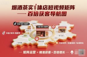 烟酒茶实体店短视频矩阵百倍获客导航图-网创项目总站