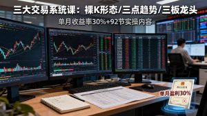 三大交易系统课：裸K形态/三点趋势/三板体系，单月收益率30%+92节实操内容-网创项目总站