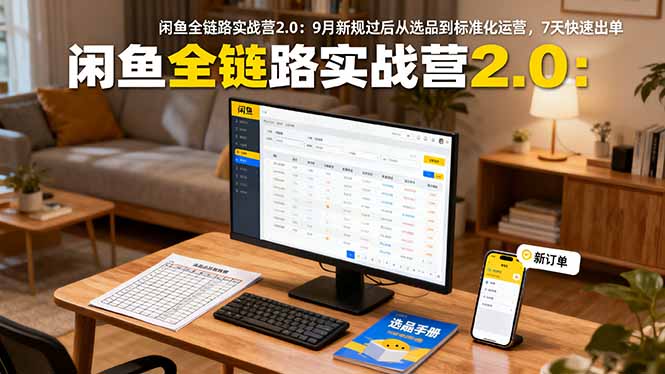 闲鱼全链路实战营2.0：9月新规过后从选品到标准化运营，7天快速出单-网创项目总站