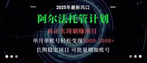阿尔法托管计划 单账号月入3000-5000，长期稳定项目，新手小白轻松上手-网创项目总站