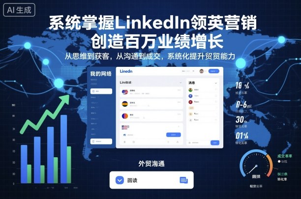 系统掌握LinkedIn领英营销，创造百万业绩增长，从思维到获客，从沟通到成交，系统化提升外贸能力-网创项目总站