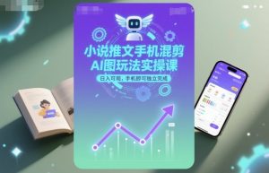 小说推文手机混剪AI图玩法实操课，日入可观，手机即可独立完成-网创项目总站
