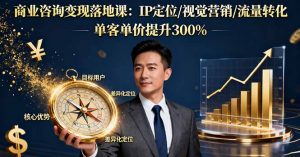 商业咨询变现落地课：IP定位/视觉营销/流量转化，单客单价提升300%-网创项目总站