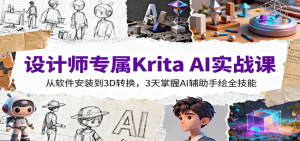 设计师专属Krita AI实战课：从软件安装到3D转换，3天掌握AI辅助手绘全技能-网创项目总站