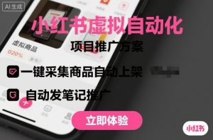小红书虚拟自动化项目，一键采集商品自动上架，自动发笔记推广-网创项目总站