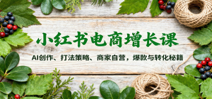 小红书电商增长课：AI创作、打法策略、商家自营，爆款与转化秘籍-网创项目总站