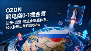 OZON跨境电商0-1掘金营：注册-运营-物流全链路体系，60天快速出单月营收8w-网创项目总站