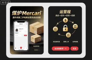 煤炉Mercari国外闲鱼二手电商运营实战全流程，仿品高利润，简单上手，闷声搞钱-网创项目总站