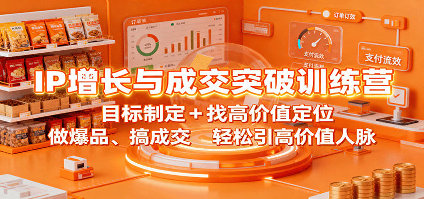 IP增长与成交突破训练营：目标制定+找高价值定位，做爆品、搞成交，轻松引高价值人脉-网创项目总站