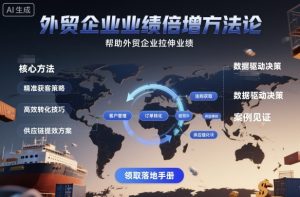 外贸企业业绩倍增方法论，帮助外贸企业拉伸业绩-网创项目总站