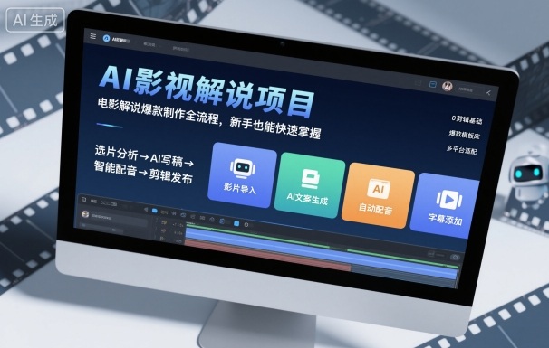 AI影视解说项目，电影解说爆款制作全流程，新手也能快速掌握-网创项目总站