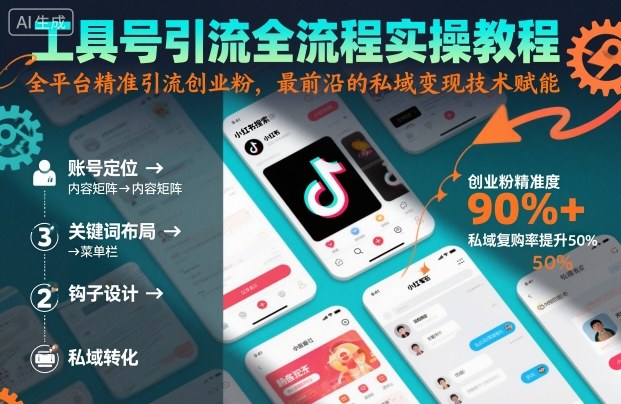 工具号引流全流程保姆级实操教程，全平台精准引流创业粉，最前沿的私域变现技术赋能-网创项目总站