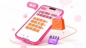 小红书0-100冷启动实战：流量算法+爆款选品+爆款文案+视频剪辑+矩阵搭建-网创项目总站