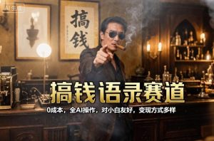 搞钱语录赛道，0成本，全AI操作，对小白友好，变现方式多样-网创项目总站