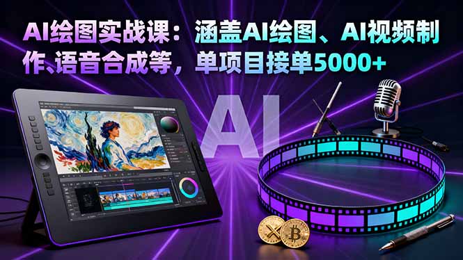 AI绘图实战课：涵盖AI绘图、AI视频制作、语音合成等，单项目接单5000+-网创项目总站